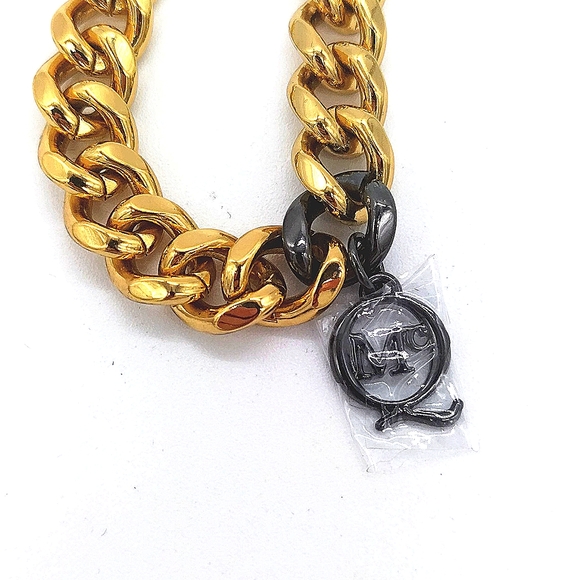 Vintage Alexander McQueen 18K Gold Plated Cuban Link Chain Necklace - Picture 3 of 5